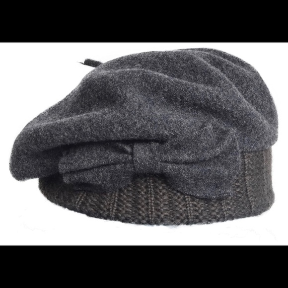 Bow Wool Berets Hat - Picture 4 of 8